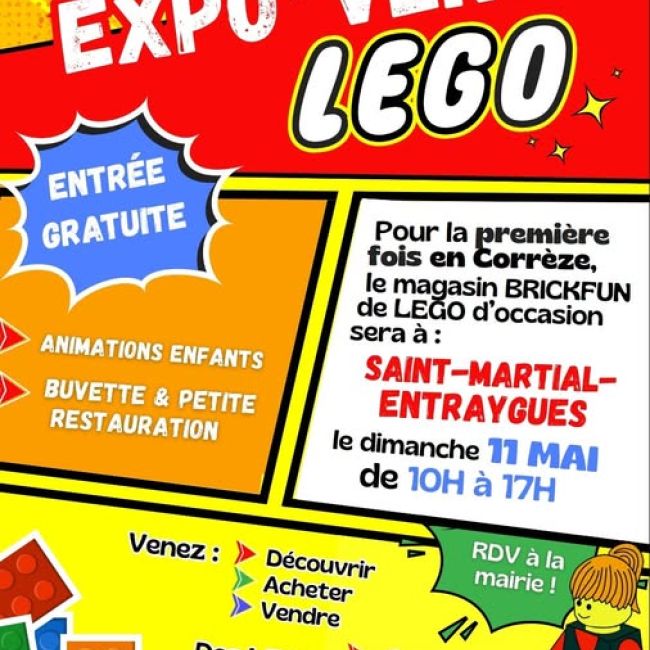 Dimanche 11 mai 2025 : expo-vente de LEGO à Saint-Martial-Entraygues