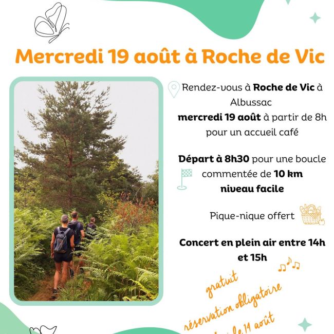 Mercredi 19 août 2026 – Bal(l)ade commentée à Roche de Vic