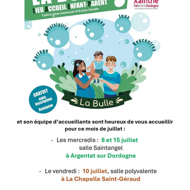 La Bulle : programme de juillet 2026