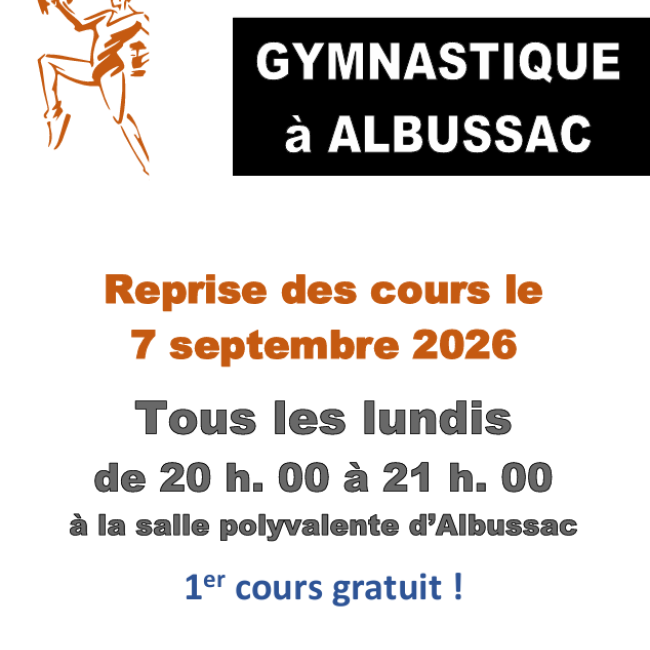 Reprise des cours de gym le lundi 07 septembre