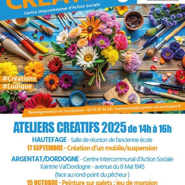 Ateliers créatifs 2025 à Argentat/Dordogne