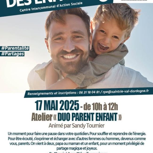 Atelier “Duo parent enfant” le 17 mai 2025 à Argentat-sur-Dordogne