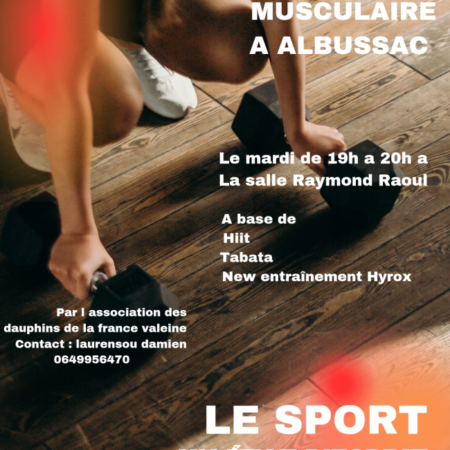 Renforcement musculaire à Albussac le mardi de 19h à 20h
